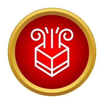 Thinking outside the box sparking innovation idea icon Illustrazione stock