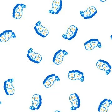 Thinking over plan isometric icon seamless pattern Stock Illustration