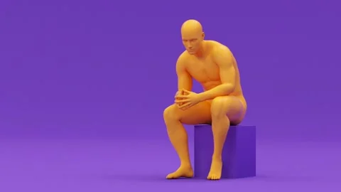 Thinking pensive handsome serious man, frustration and depression concept. Stock Footage 185182219