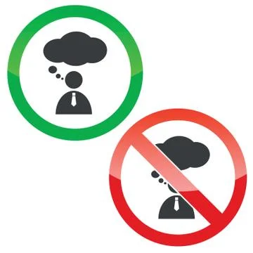 Thinking permission signs set Illustrazione stock