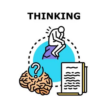 Thinking person having problem and finding solution Stock Illustration