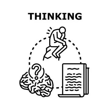 Thinking person having problem and finding solution Stock Illustration