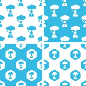 Thinking person patterns set Illustrazione stock