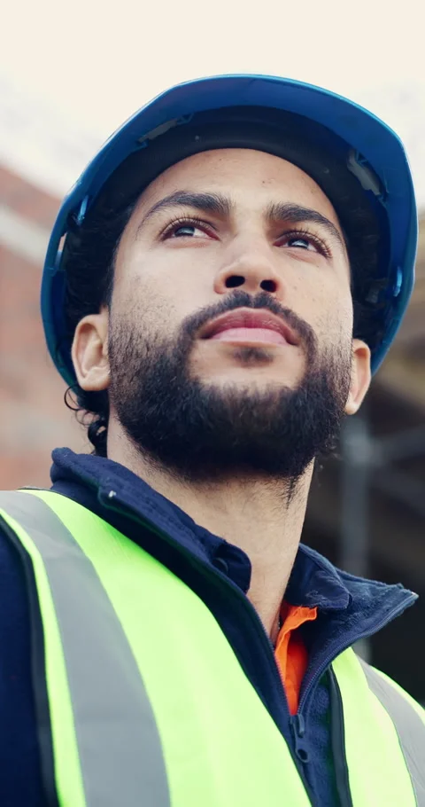 Thinking, planning and man with inspection at construction site, infrastructure Stock Footage 336776812