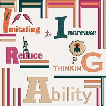 Thinking power learning quotes and background Stock Illustration