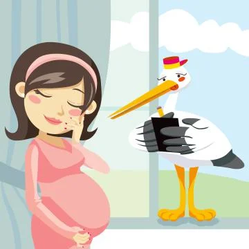 Thinking Pregnancy Illustrazione stock