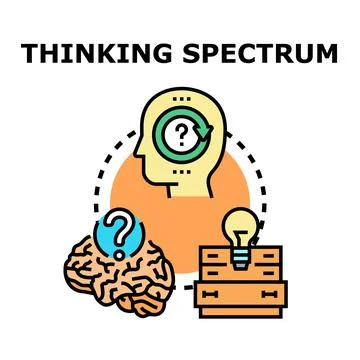 Thinking process analyzing brain, problem, and solution Stock Illustration