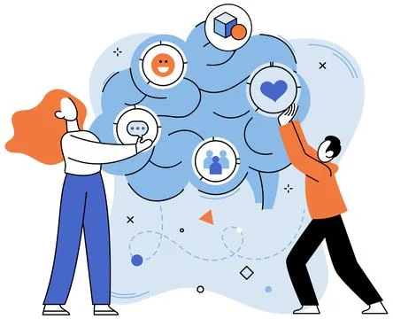 Thinking process. Effective education equips minds for challenges creative .. Stock Illustration