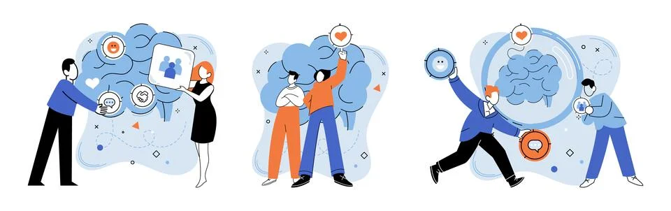 Thinking process. Effective planning intertwines with creativity to foster .. Illustrazione stock