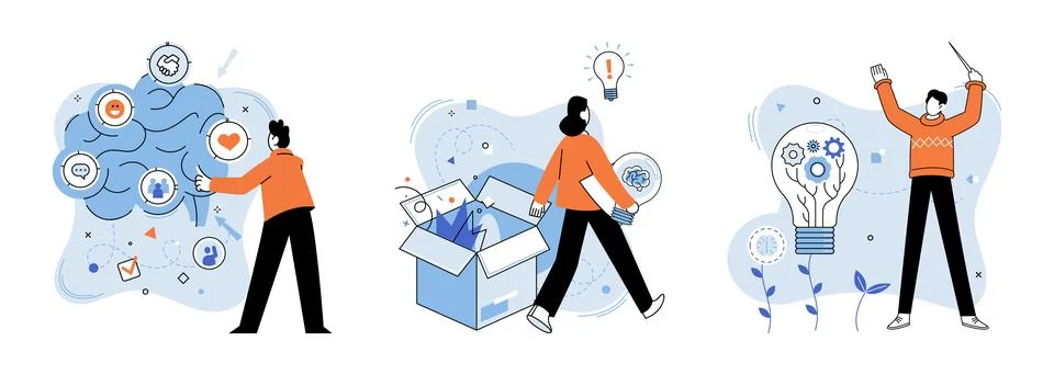 Thinking process. Every plan is roadmap for development innovative ideas Stock Illustration