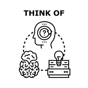Thinking process generating creative ideas and solutions Stock Illustration