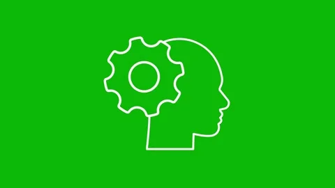Thinking process head gear animation for problem solving concept Stock Footage 330524606