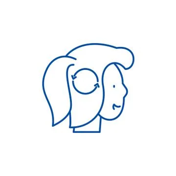 Thinking process line icon concept. Thinking process flat vector symbol, sign Stock Illustration