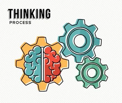 Thinking process modern business concept design Illustrazione stock
