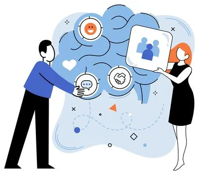 Thinking process. Problem-solving requires thoughtful blend analysis and cr.. 스톡 일러스트