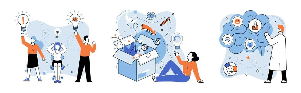 Thinking process. The thinking process concept lays foundation for successf.. Stock Illustration