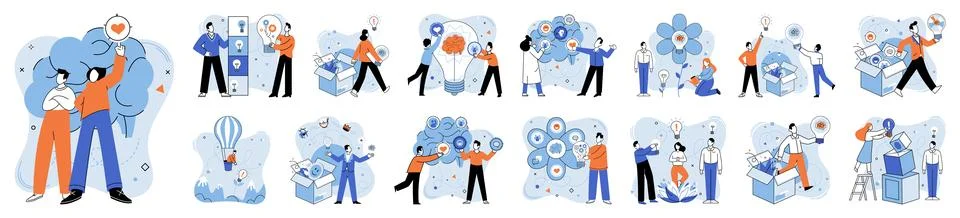 Thinking process. The thinking process metaphor illuminates paths to succes.. イラスト素材