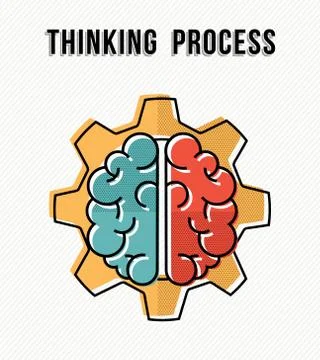 Thinking process in the work place concept design 스톡 일러스트