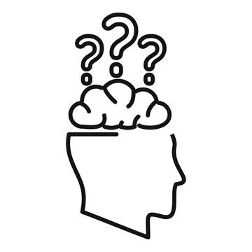 Thinking question idea icon outline vector. Reason solution Stock Illustration