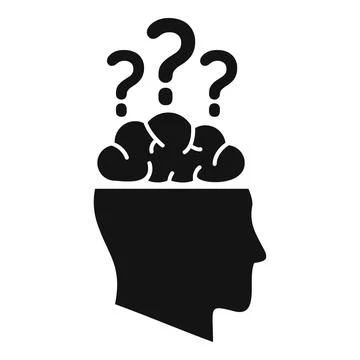 Thinking question idea icon simple vector. Reason solution Stock Illustration