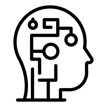 Thinking reflexion icon outline vector. Mind think 스톡 일러스트