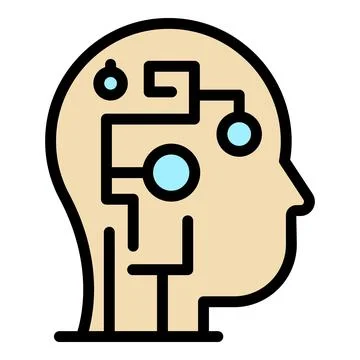Thinking reflexion icon vector flat Stock Illustration