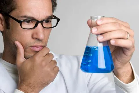 Thinking scientist man Stock Photos