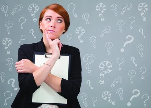 Thinking secretary Stock Photos