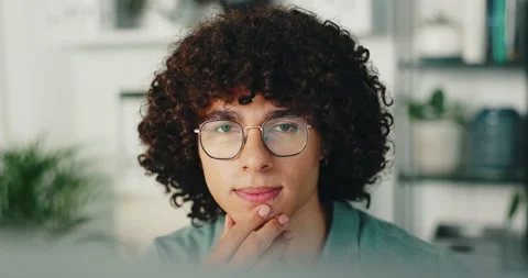 Thinking, serious and coding in office, man and IT specialist with glasses Stock Footage 294516996
