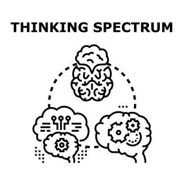 Thinking spectrum exploring human and artificial intelligence concepts イラスト素材