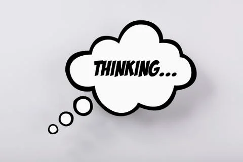 Thinking speech bubble against gray background Stock Illustration