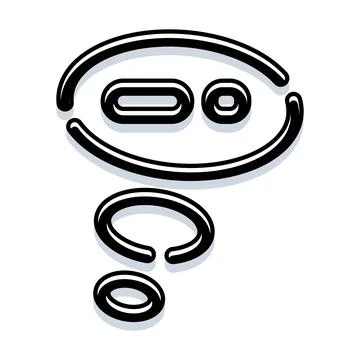 Thinking speech bubble with three dots illustration Stock Illustration