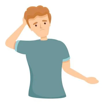 Thinking student icon cartoon vector. Strategy choice Illustrazione stock