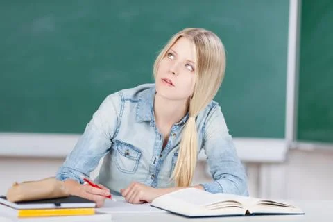 Thinking student Foto stock