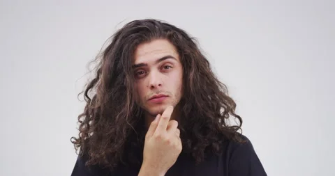 Thinking, studio face and man planning project, ideas and problem solving Stock Footage 253950175