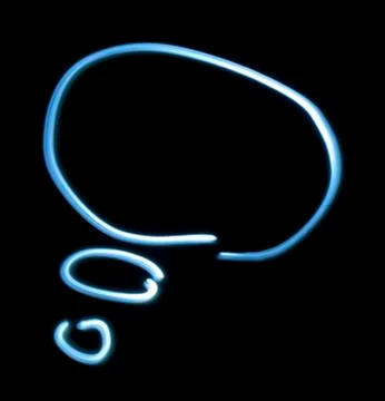 Thinking symbol from neon light. Stock Photos