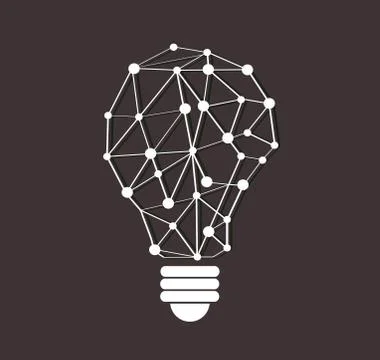 Thinking symbol polygons design in light bulb shape Stock Illustration