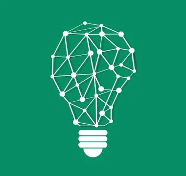 Thinking symbol polygons design in light bulb shape , eco concept Stock Illustration