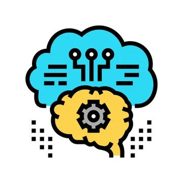 Thinking system color icon vector illustration Stock Illustration