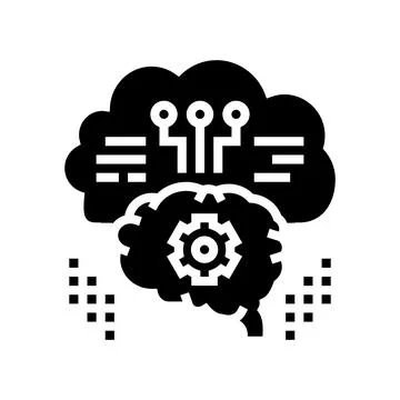 Thinking system glyph icon vector illustration Stock Illustration