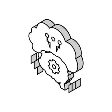 Thinking system isometric icon vector illustration Stock Illustration
