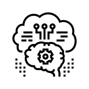 Thinking system line icon vector illustration Stock Illustration