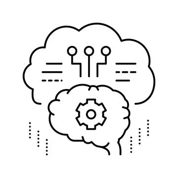Thinking system line icon vector illustration Stock Illustration