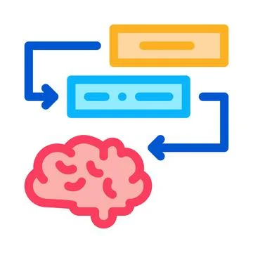Thinking tasks administrator color icon vector illustration 스톡 일러스트