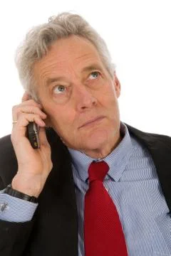 Thinking at the telephone call Stock Photos