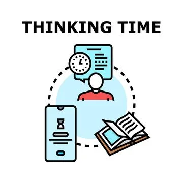Thinking time concept visualizing important knowledge management Stock Illustration