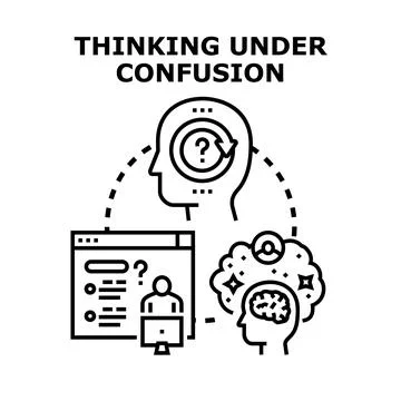 Thinking under confusion concept vector illustration Illustrazione stock
