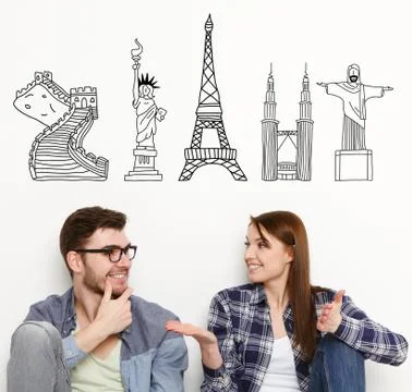 Thinking of vacation concept Stock Photos