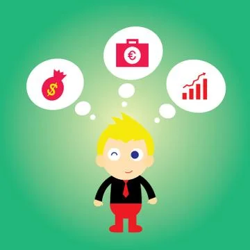 Thinking vector cartoon Stock Illustration