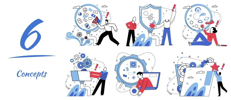 Thinking vector illustration. Brainstorming is forge where raw materials idea 스톡 일러스트